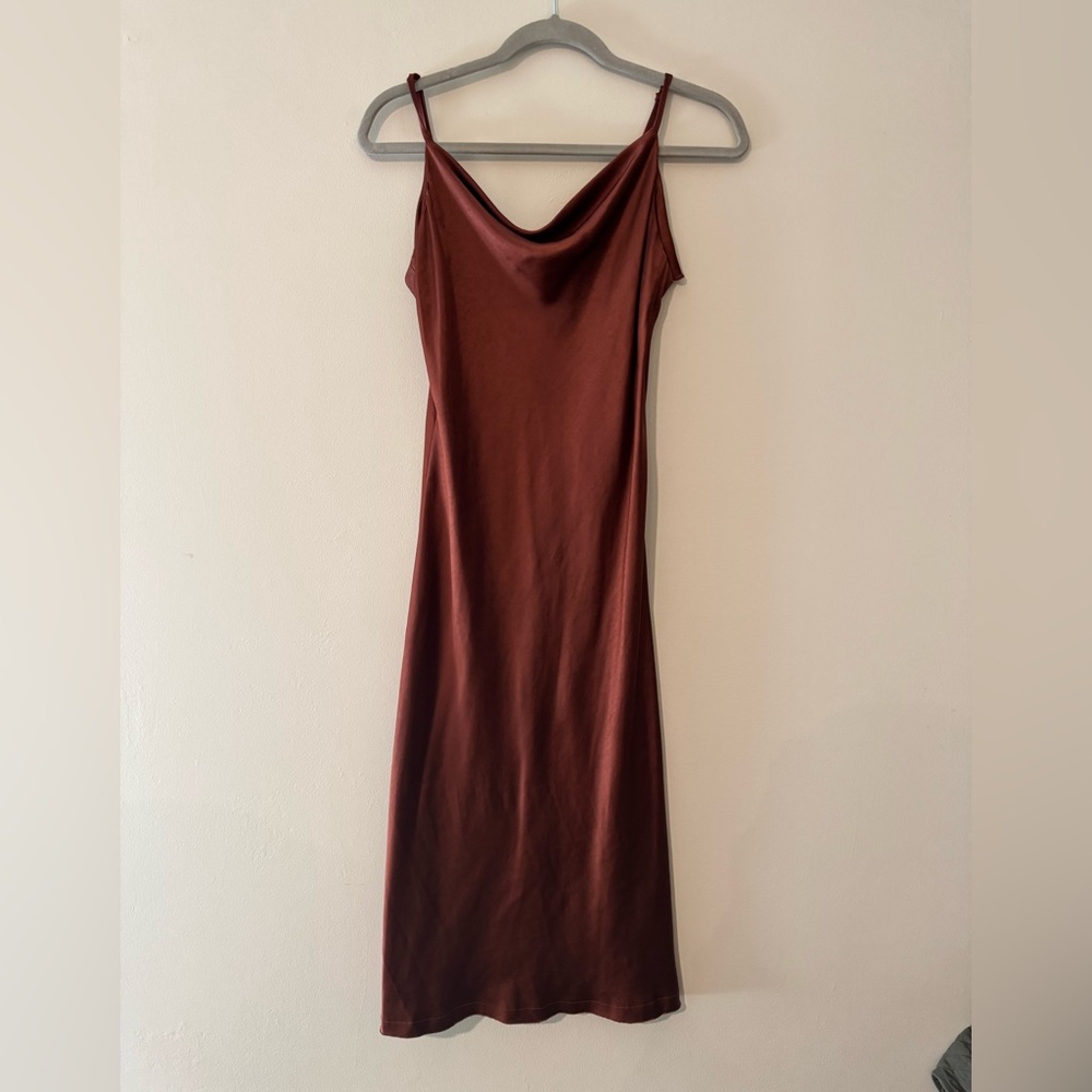 Grade + Gather Satin Slip Dress
